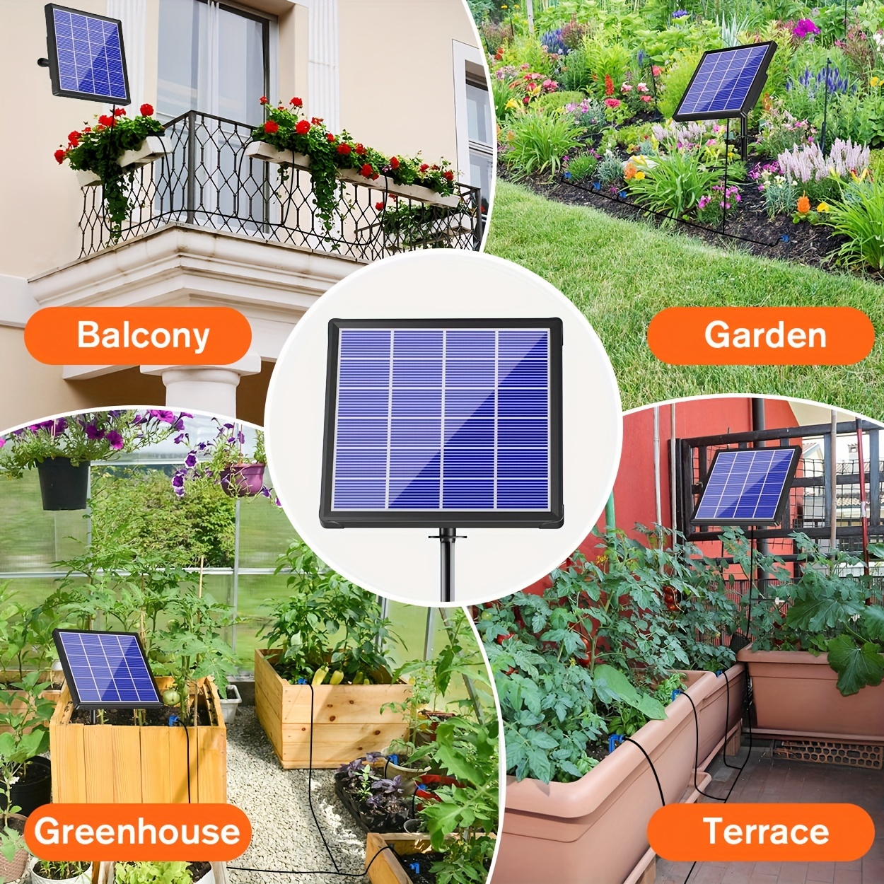 

Solar Automatic Watering System, Solar Drip Irrigation System With 2200mah Battery And 6 Timing Modes For 15 Pots, Solar Powered Drip Irrigation System For Balcony, Green House, Garden