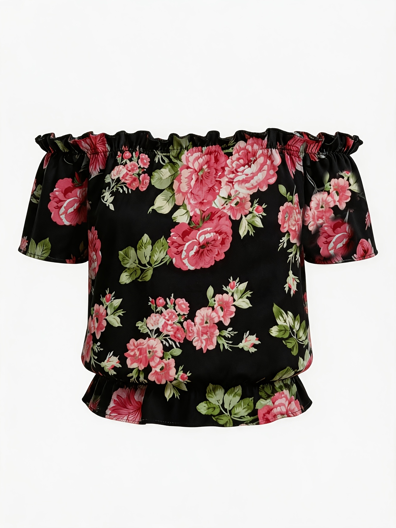 floral peekaboo shoulder shirts