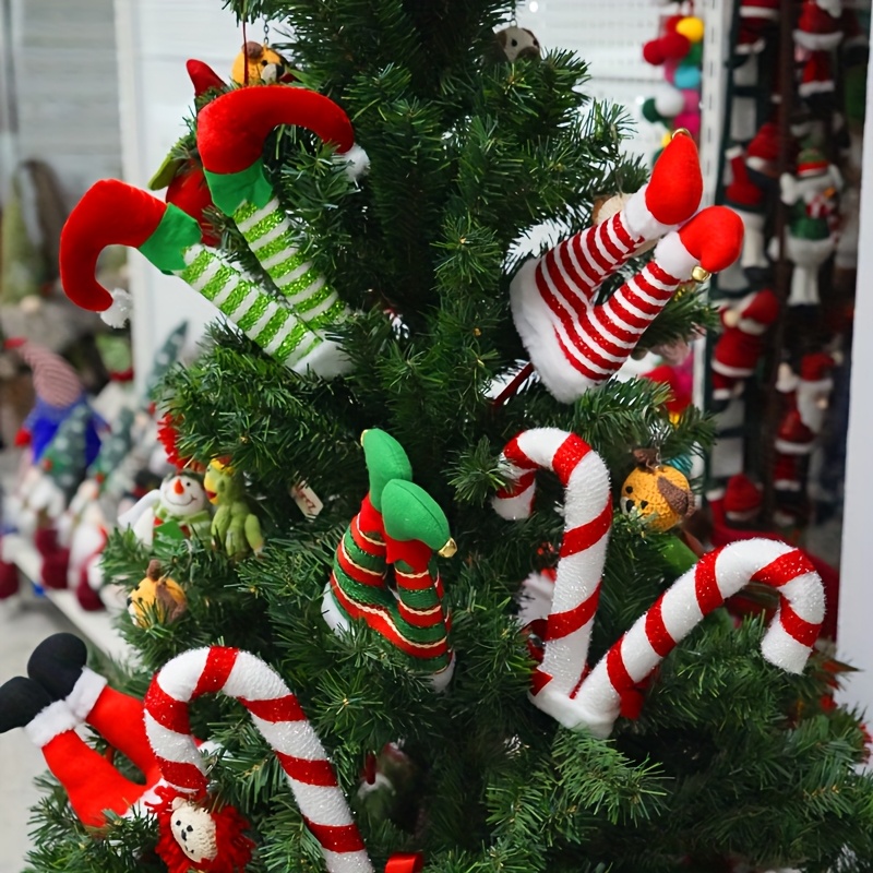 Fiorky Elf Benen Ornament Elf Kerstman Gevulde Benen 2 STKS Kerstboom Elf Benen voor Chirstmas Boom Ornamenten (A