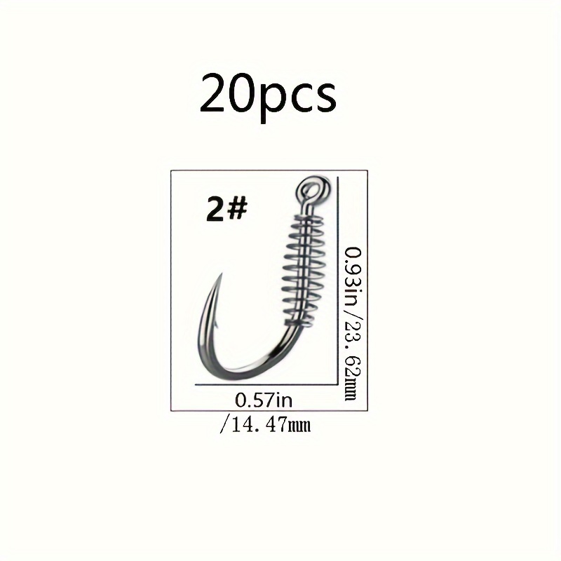 20pcs Spring Hook Fishing Tackle Set, Compatible With Catfish Hooks, Fishing Rods, And