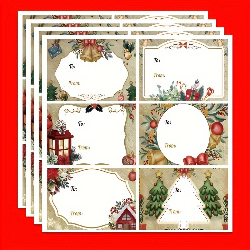 

90pcs Christmas , -adhesive Labels For Envelopes, , And Packaging, , Embellished, Use, , For Plastic, , Metal, - 6