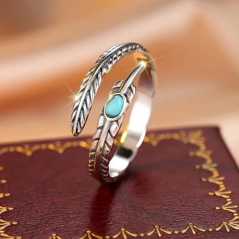 TEMU 1pc Bague Bohème Ajustable en Argent 925 | Design Rétro Ouverture et Fermeture, Convient pour une Ajustement Confortable de Toutes les Tailles,