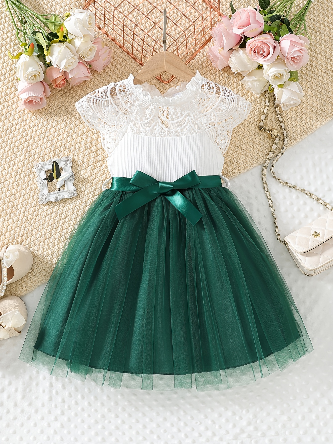 infinity dress emerald green For Kids Enchante Emerald Green Dress – Kids Clothing World Lining is a nude Color:Black Knit Rib Forest green bridesmaid SAPG::Sonata Dress Crisscross Neck Cutout Detail
