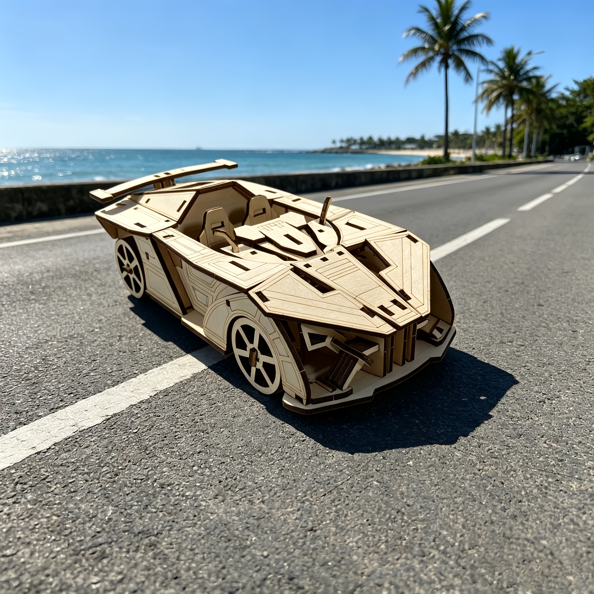 3D Puzzle Race Car Model, Wooden Assembly Kit