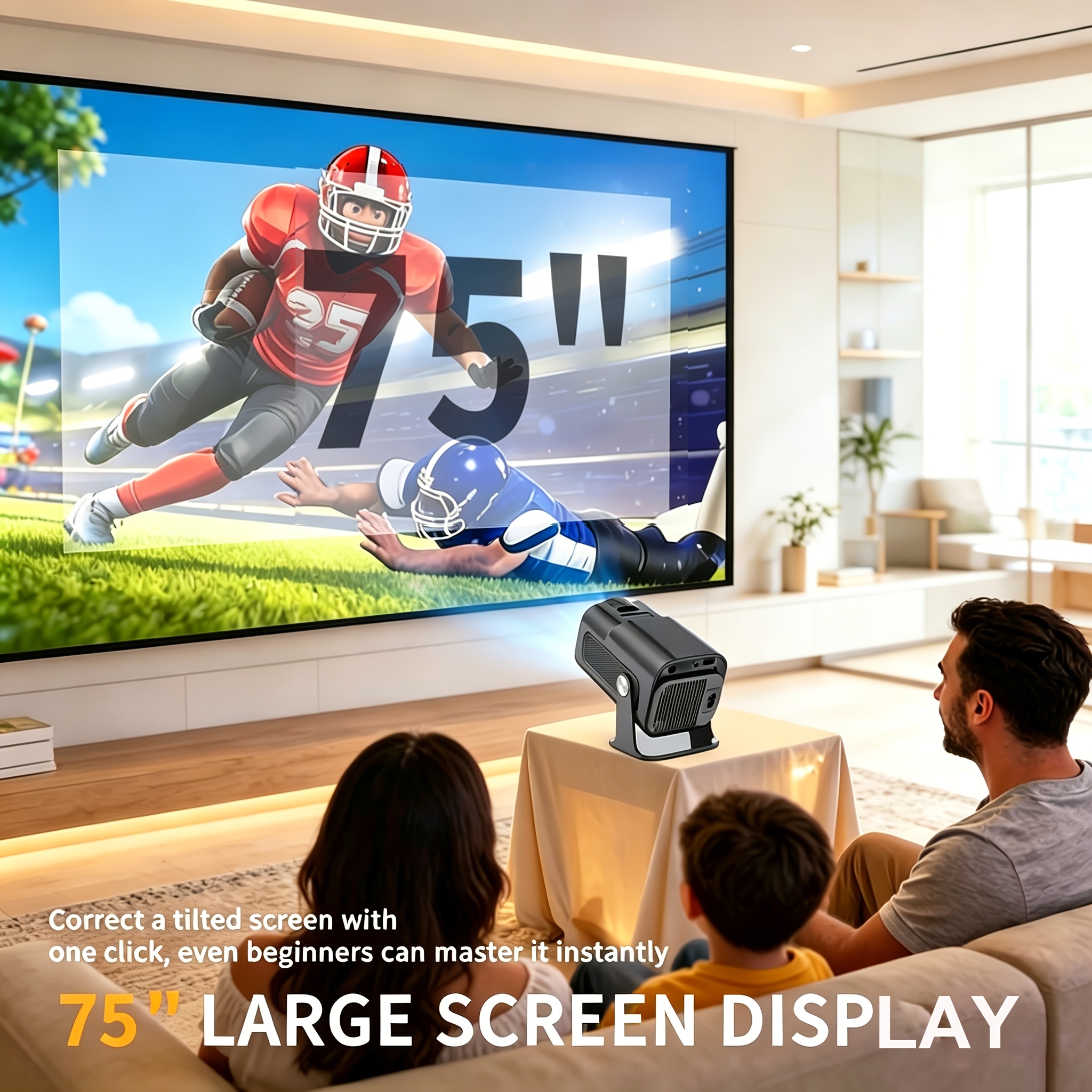 Mini Projector with WiFi and Wireless, Native 720P