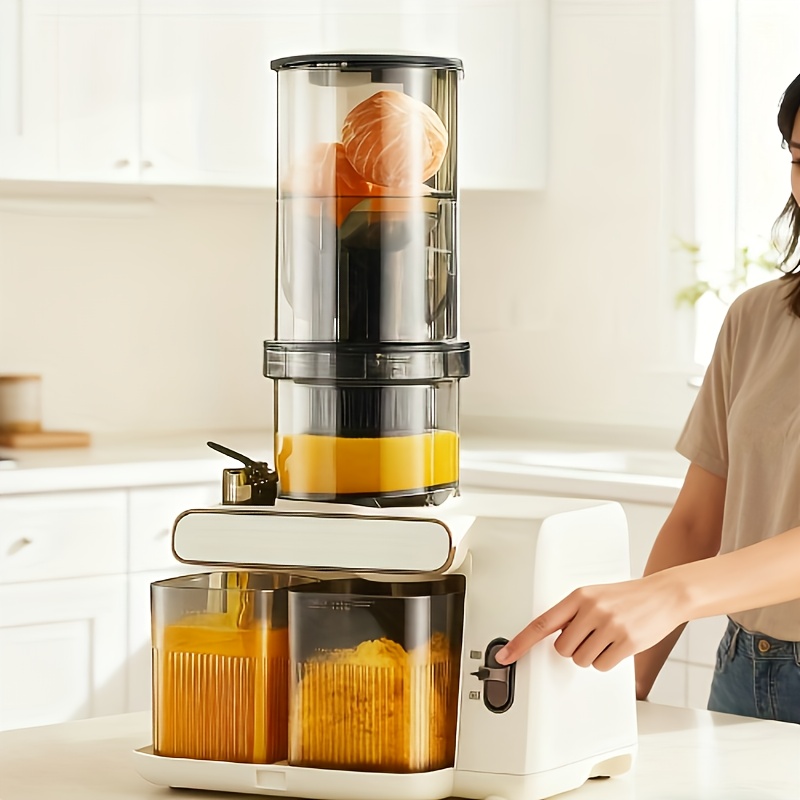 TEMU Cold Press Juicer, 99% Juice , 5.4" Wide Feed Chute, 200w Quiet Motor, Bpa Free, Automatic Separation, Slow Masticating Juicer Machine For Whole