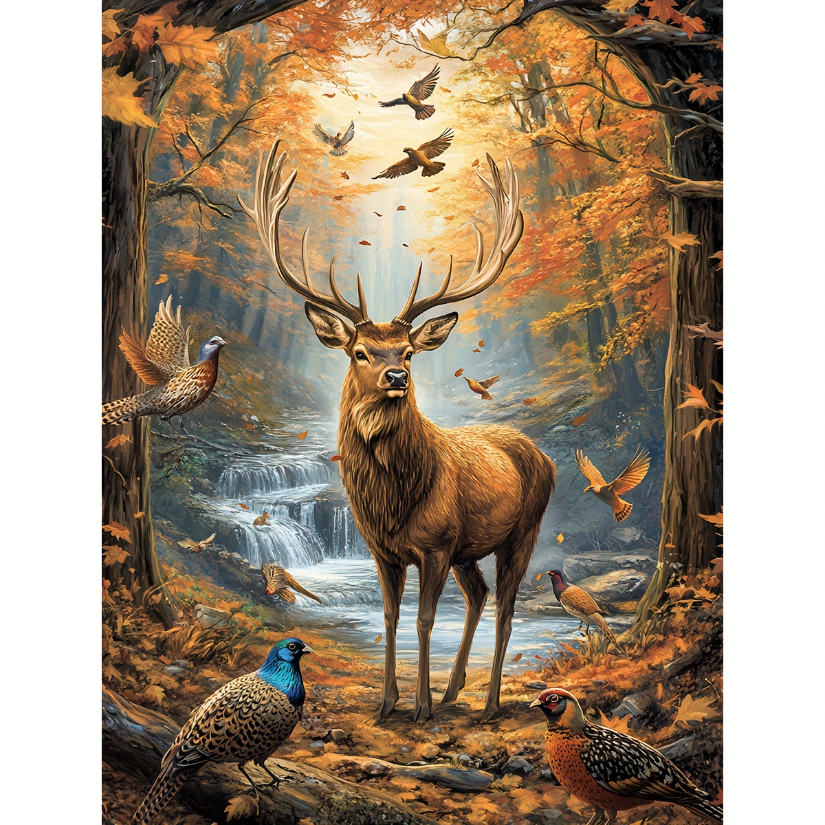 

Diy Stitch Kit - Deer In The Design, 11ct/14ct Material Package For Living Room & Bedroom Wall Decor, Includes Pattern, Embroidery Cloth, Thread, Needle & Instructions, 11.8x15.7 Inches