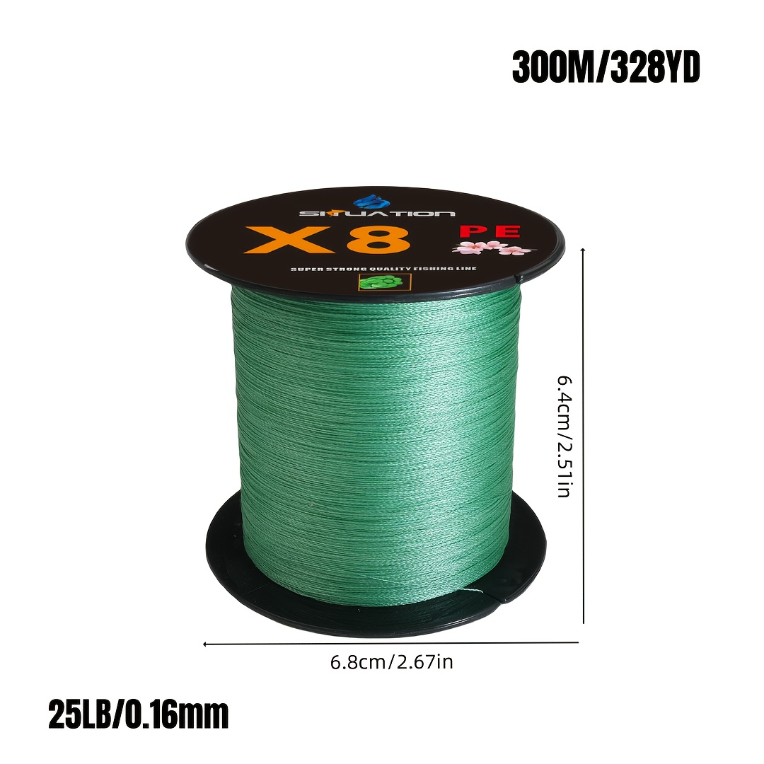 Image of 300/500m Ultra-strong Abrasion-resistant Fishing Line, 8-strand Pe Braided Line, For Smooth Long Casting, With 12/25/33/41/45/60/70/90lb, Suitable For