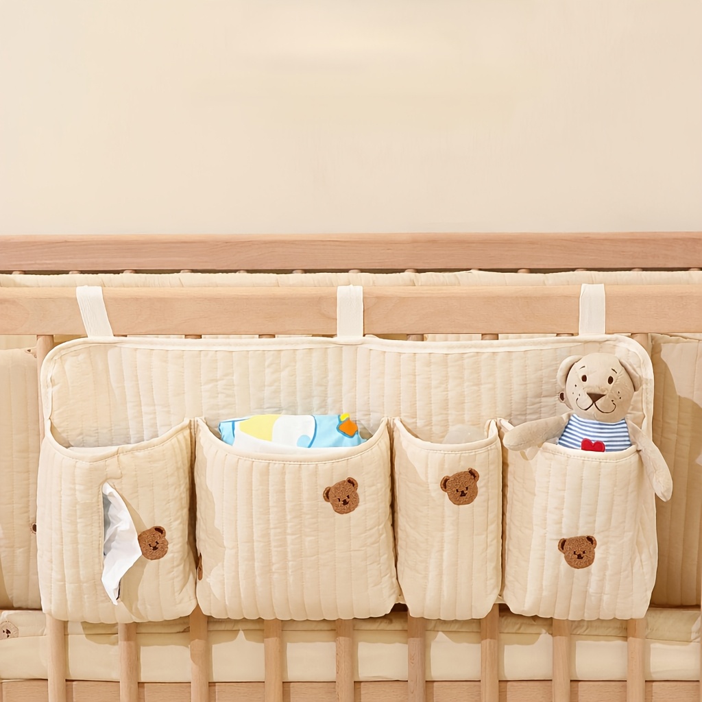 TEMU 1pc Multi-functional Children's Bedside Hanging Organizer, Diaper Storage Bag For Stroller, Kids' Bed Hanging Pouch, Bedside Storage Bag, Diaper