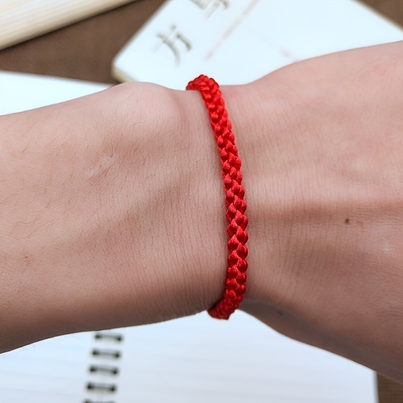 2pcs Red Rope Bracelets for Couples Adjustable Beaded Perfect Gift