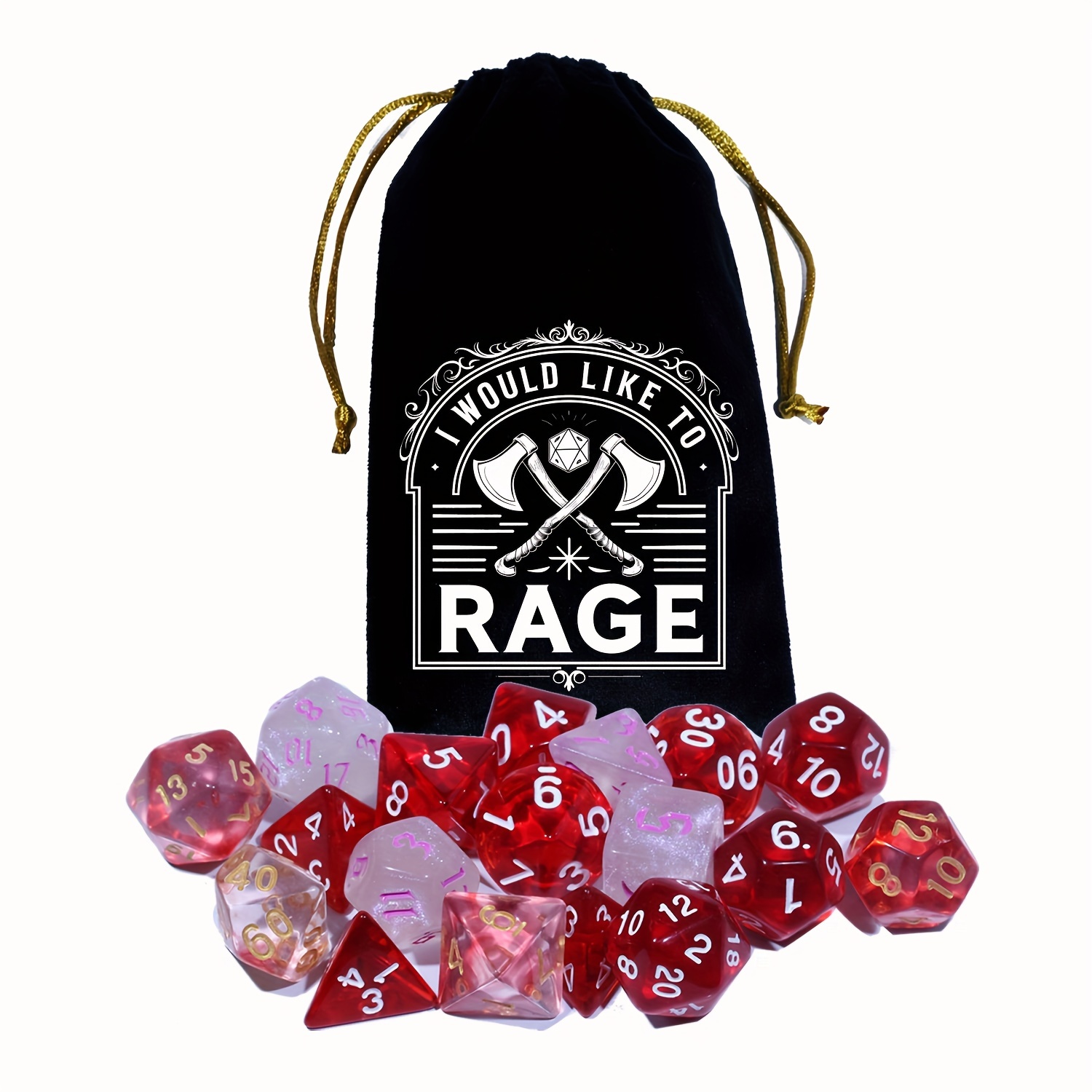 

Velvet 'i Would Like To ' Dice Pouch - Rpgs & Gaming Accessories, 4.3x7" Drawstring Storage Bag