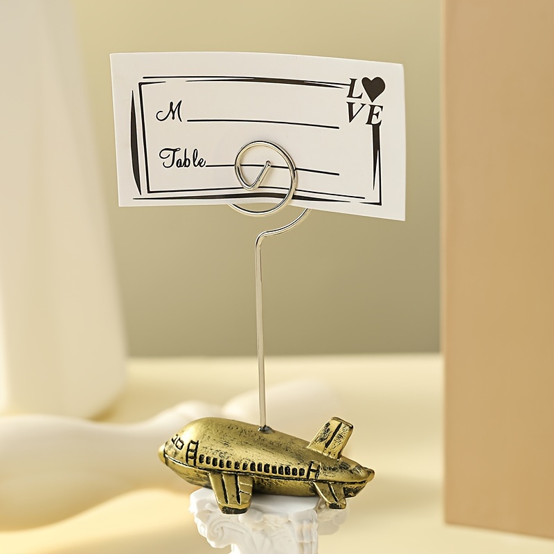 

Chic Mini Airplane Memo Clip - Resin Place Card Holder For Weddings, Birthdays & Anniversaries - Perfect Party Favor