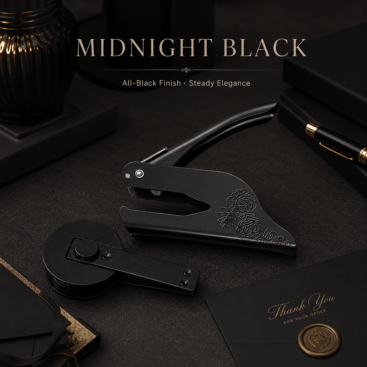 TEMU Personalized Embosser Stamp, New Elegant Finish, Customizable For Company Logos, Family Crests, Book Embossing & Wedding Seals; Gift Box For