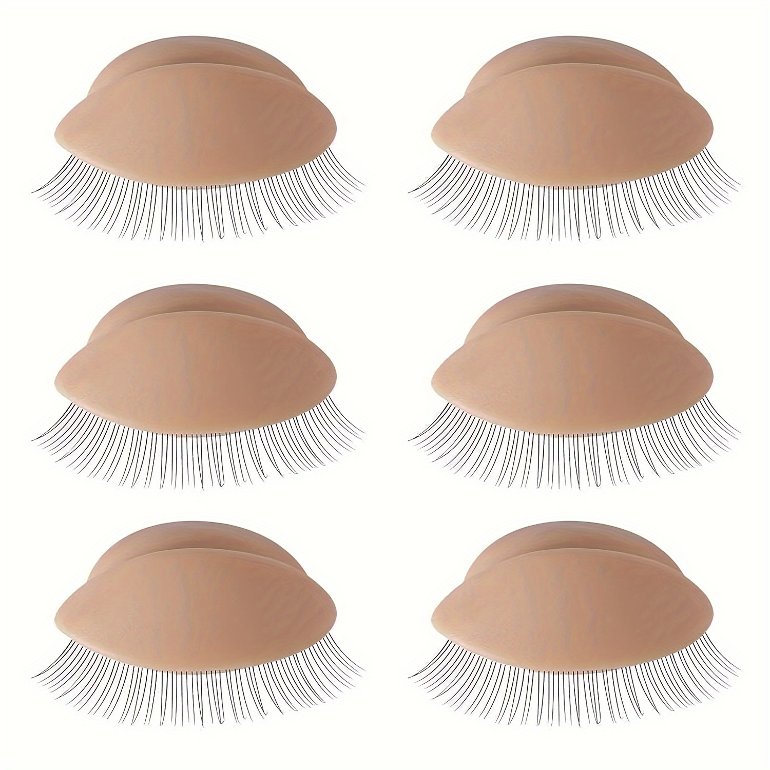 

3 Pairs Replacement Eyelids For Mannequin Head, Silicone Realistic Removable Eyelids With Lash, Mannequin Head Eyelids For Lash Extension Training Practice Replaced Eyeballs