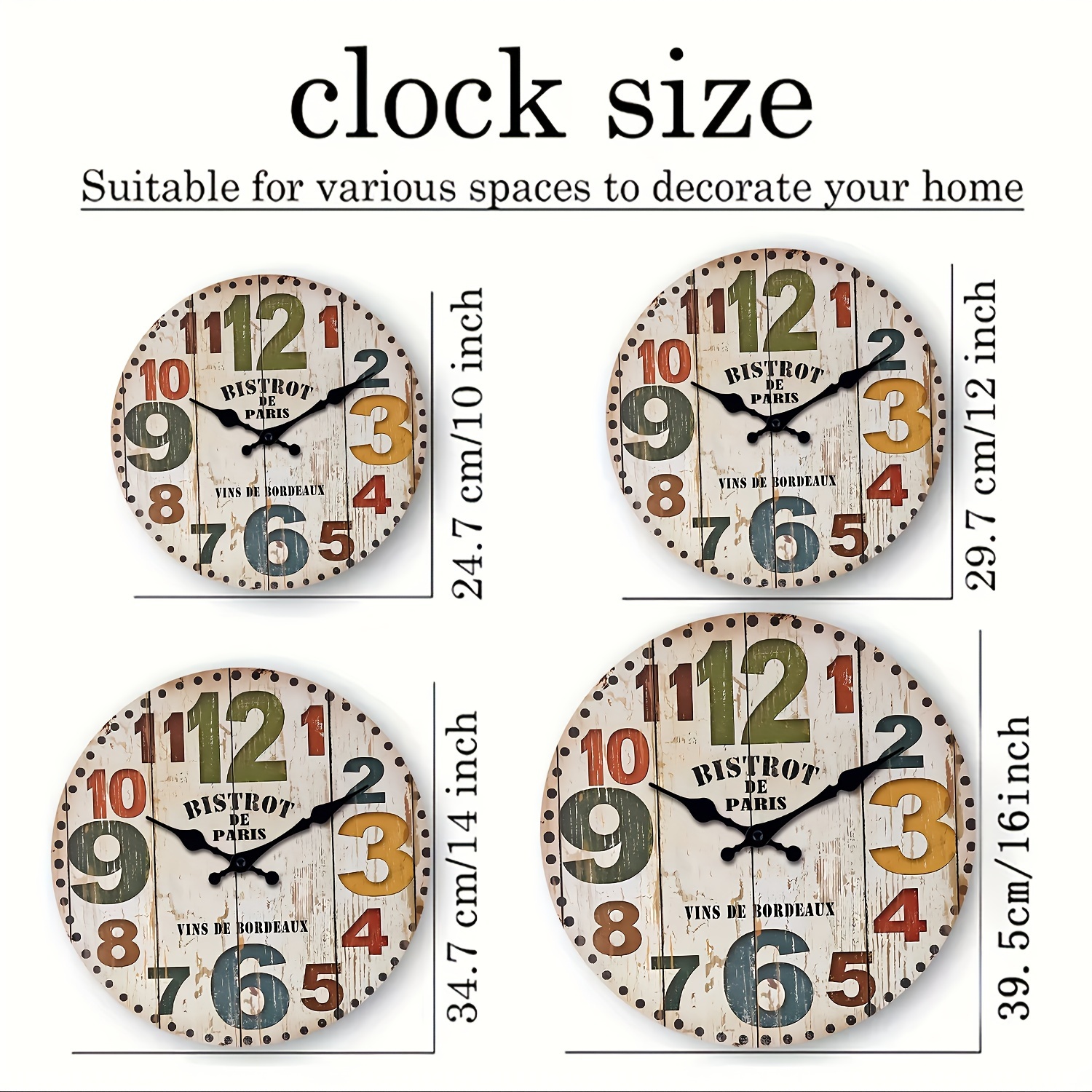 1pc Orologio Parete Grande 12 Pollici, Orologi Decorativi Quarzo Senza  Ticchettio, Grandi Numeri, Orologi Parete Silenziosi Ufficio, Scuola,  Classe, Casa, Cucina, Camera Letto - Casa E Cucina - Temu Italy