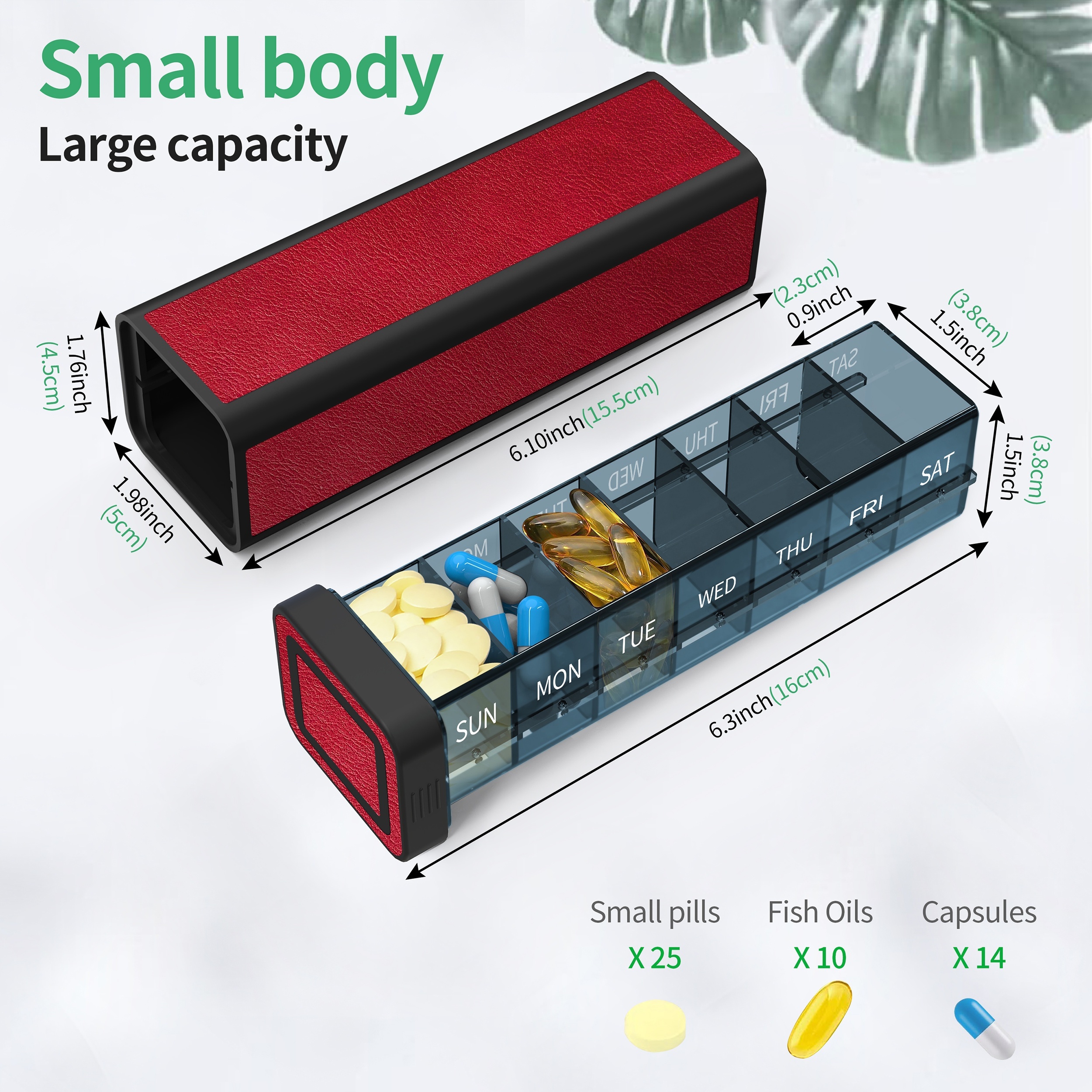 7-Week Pill Box with Large Capacity, Easy Dosage Control
