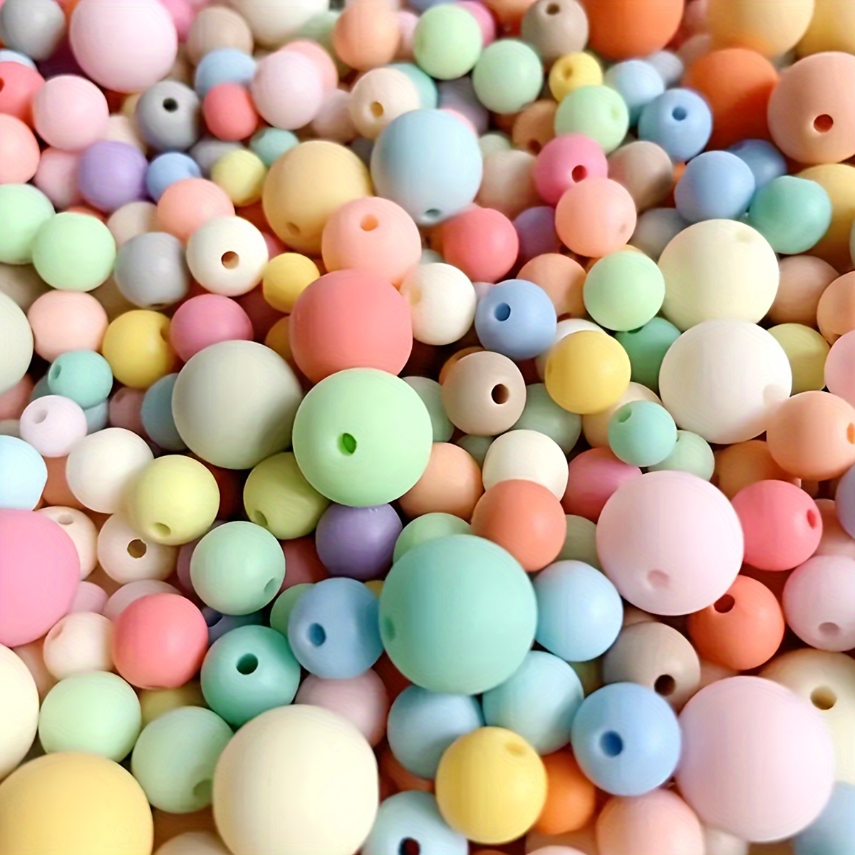 105pcs Loose Bead Jewelry Accessories, Macaron Frosted Round Beads, Matte Straight Hole Beads For Diy Bracelet Making, Handbag Weaving, Phone Charms, And Necklaces