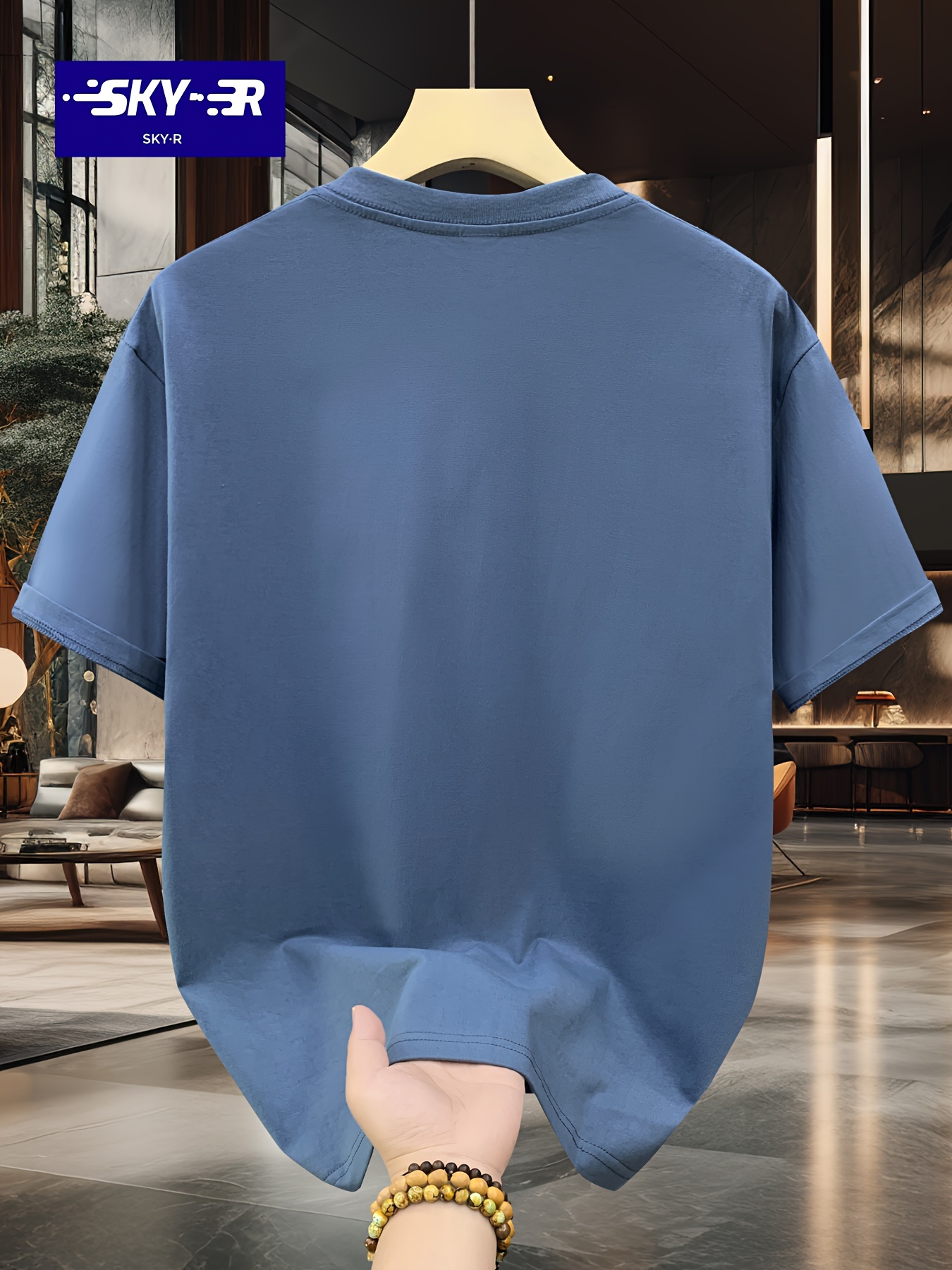 SKY?R Brand Cartoon Print Casual Summer Crew Neck Short Sleeve Drop Shoulder Loose Fit Cotton T-Shirt