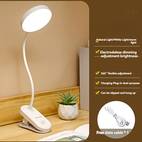 flexible led clip on desk lamp reading light with touch control adjustable brightness and color temperature usb rechargeable 800mah battery soft non white suitable for office bedroom bedside reading clip usb charging lamp