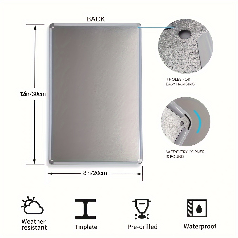 Metalna tabla na engleskom jeziku višenamenska otporna na Temu