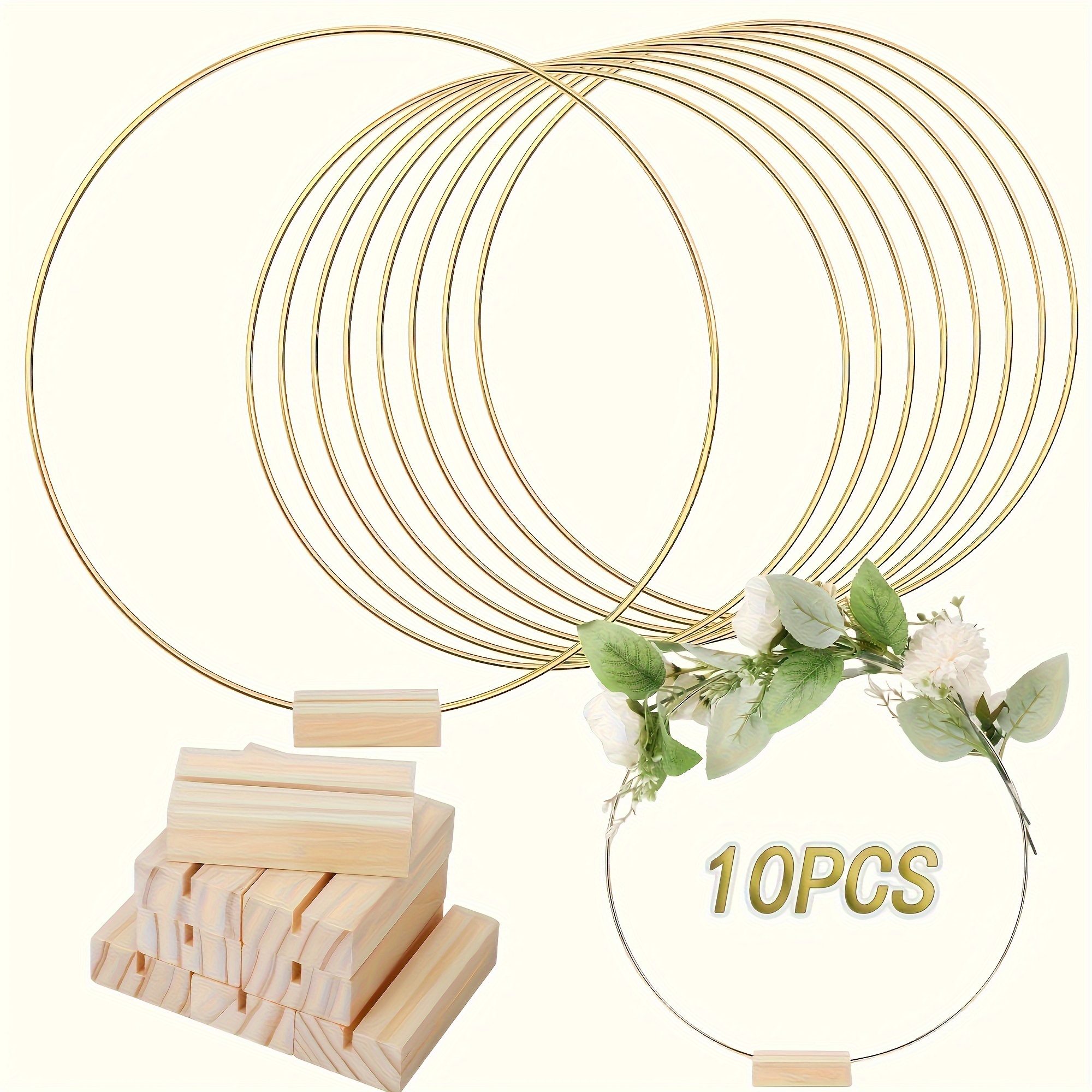 

10pcs Elegant Metal Floral Hoop Centerpieces With Place Card Holders - Ideal For Weddings, Anniversaries & Celebrations Wedding Centerpieces For Tables Floral Centerpieces For Tables