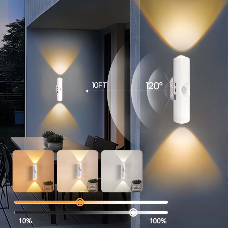 4 unidades/2 unidades de luz LED para degrau com sensor de movimento 3