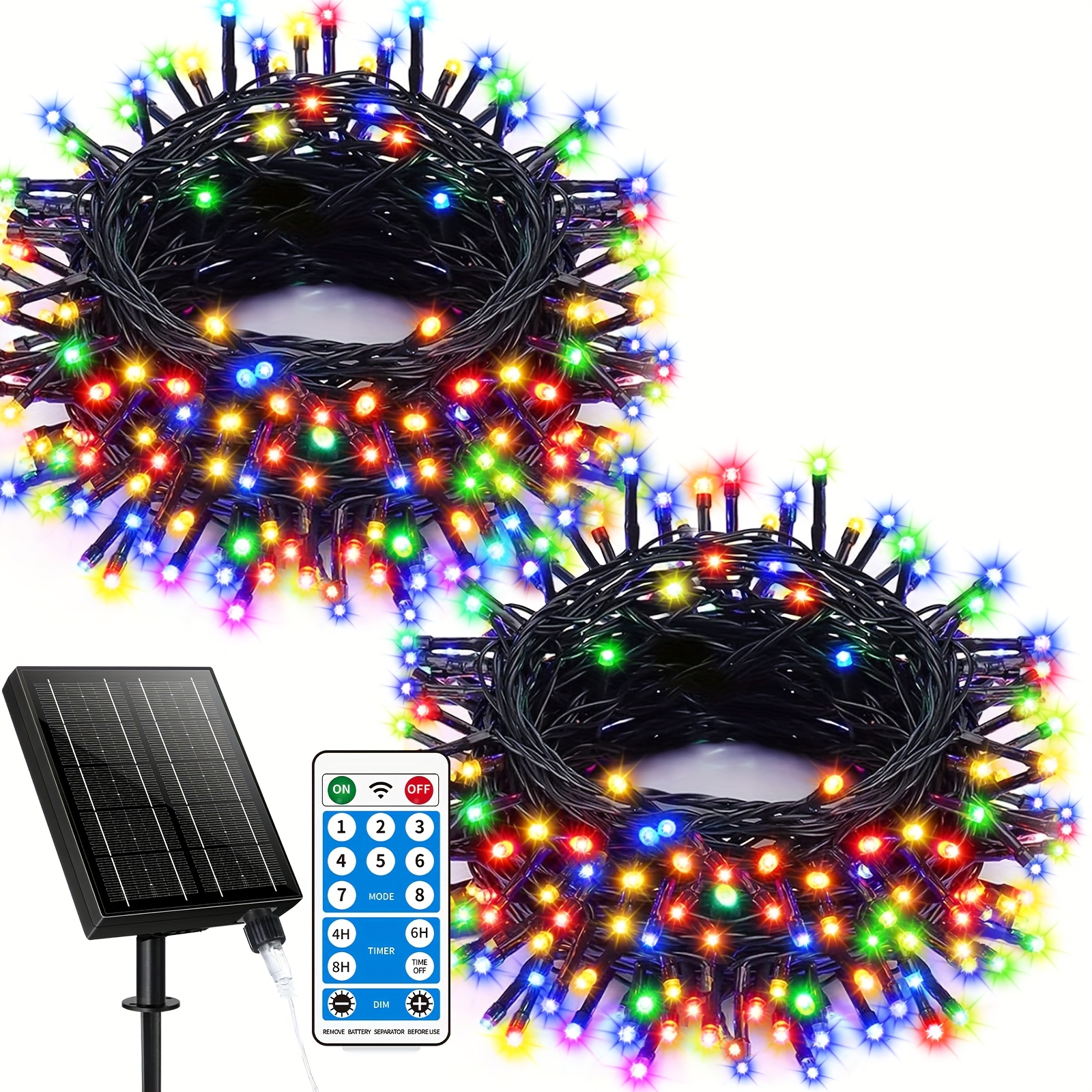 

Extra Long 95ft Solar-powered Fairy Lights With 300 Leds - Dimmable, 8 , Type-c Rechargeable For Garden, Terrace, Holiday &