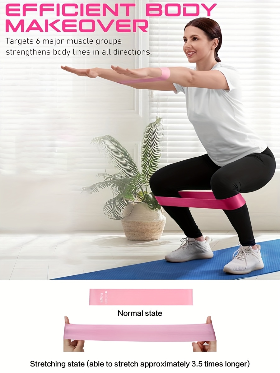 5pcs Resistance Bands Set - Heavy-Duty TPE Exercise Bands with Color-Coded Resistance Levels (Light, Medium, Heavy) - Stackable & Portable for Yoga, Pilates, Gymnastics, Dance - Ideal For Home, Travel, Or Gift - Compatible With Fitness Apps & Workou