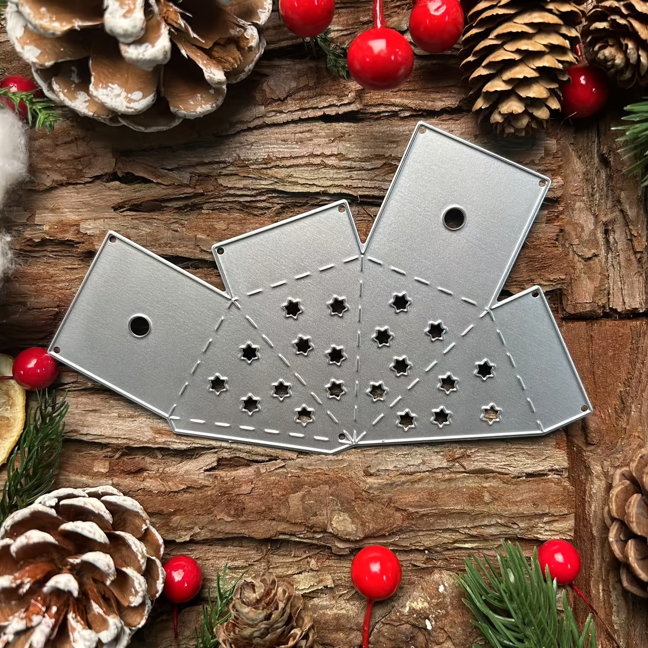 

1pc Christmas Candle Light Box Metal Cutting Die - Hollow Star Pattern For Diy Scrapbooking, Card Making & Craft Decorations