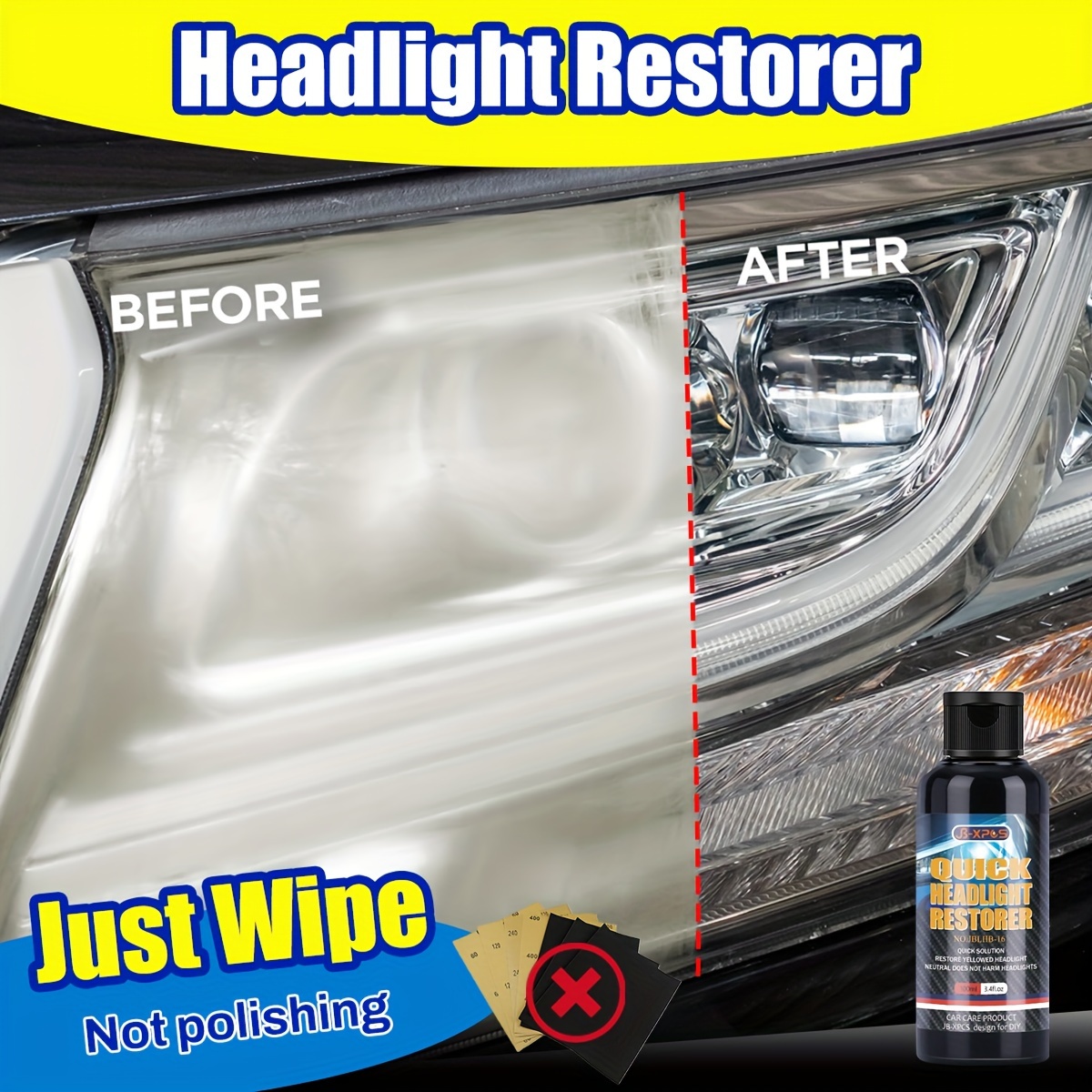 

Jb-xpcs Headlight - , No Polish Needed | Brightens & Protects Yellowing | Fit