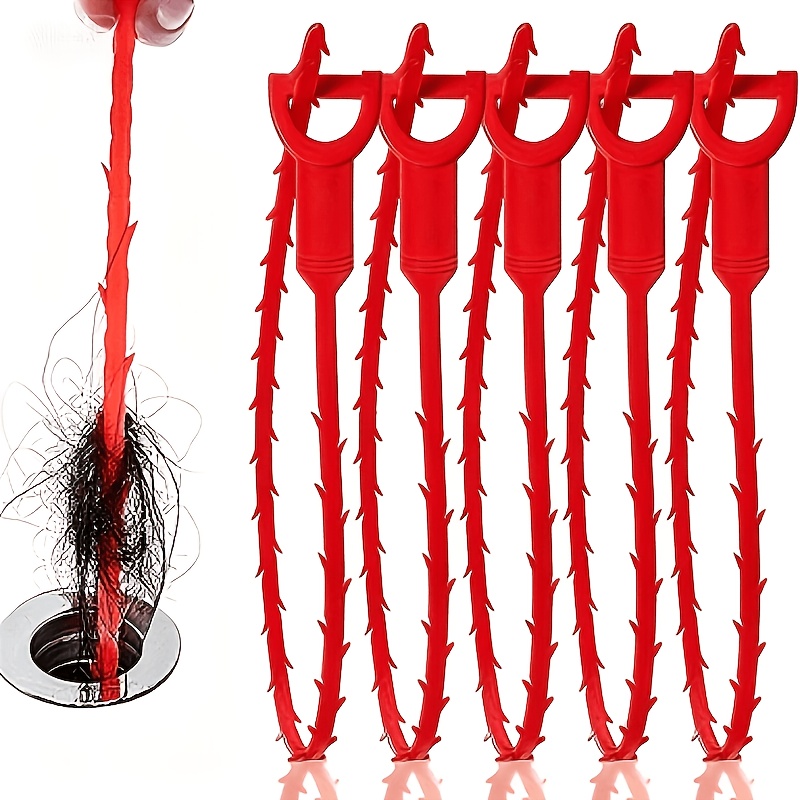 TEMU 10pcs Déboucheurs Instantanés en Plastique Durable, Kit de Serpents de Drain pour Douche, Évier et Baignoire, Accessoire d'Entretien Ménager