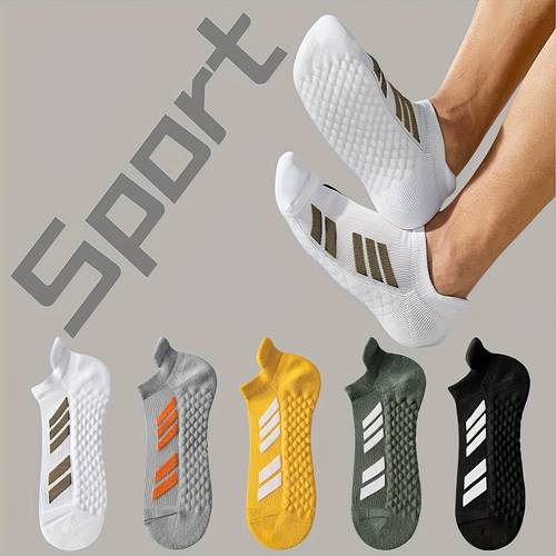 5 pairs 1 3paris random mens and womens outdoor sports socks spring summer thin breathable boat socks toe design running socks fitness socks for daily wear