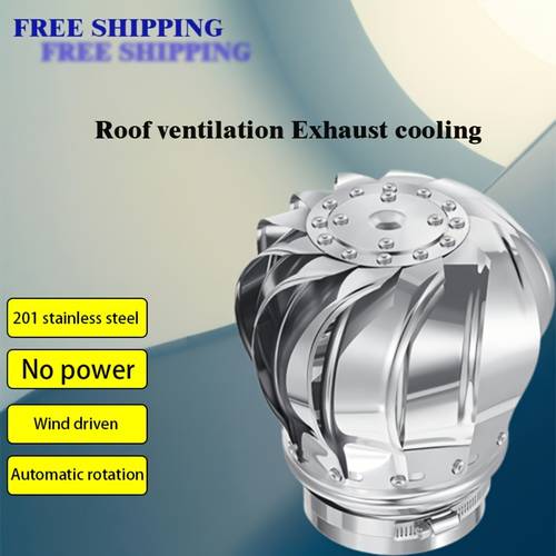 item picture 100 110mm stainless steel non powered turbine ventilator waterproof and for exhaust and cooling suitable for kitchen and bathroom duct ventilation and no