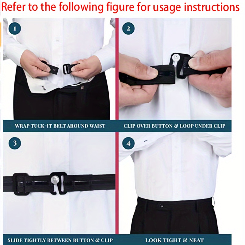 mens adjustable non slip dress shirt belt elastic waist Temu