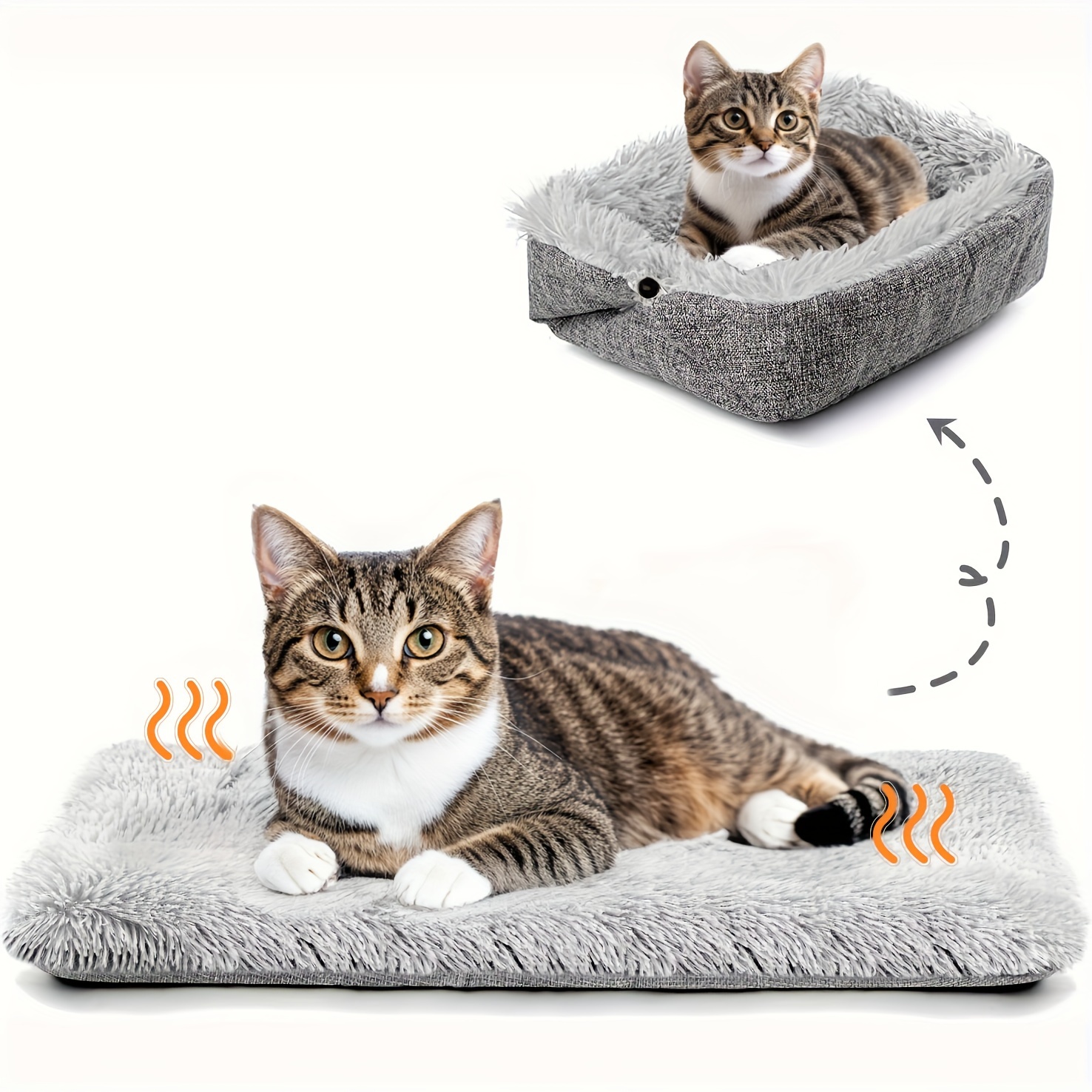 

Self-warming Pet Bed For Cats & Small Dogs - Cozy Polyester Mat, Indoor/ Pad, Calming Crate Liner