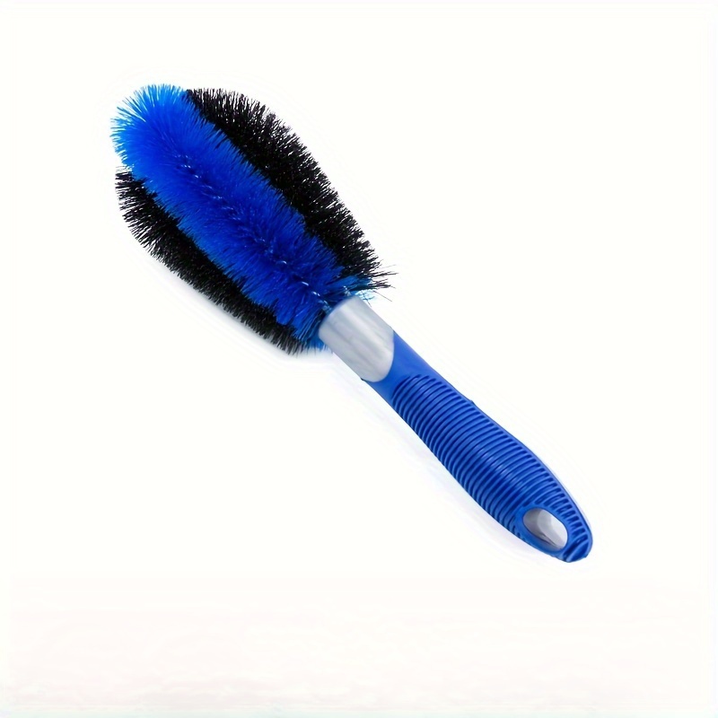 TEMU Pvc Car Wheel Brush, Durable Rim Detailing Scrub Brush, Soft Bristle Cleaning Tool For Vehicle Wheel And Exterior Maintenance