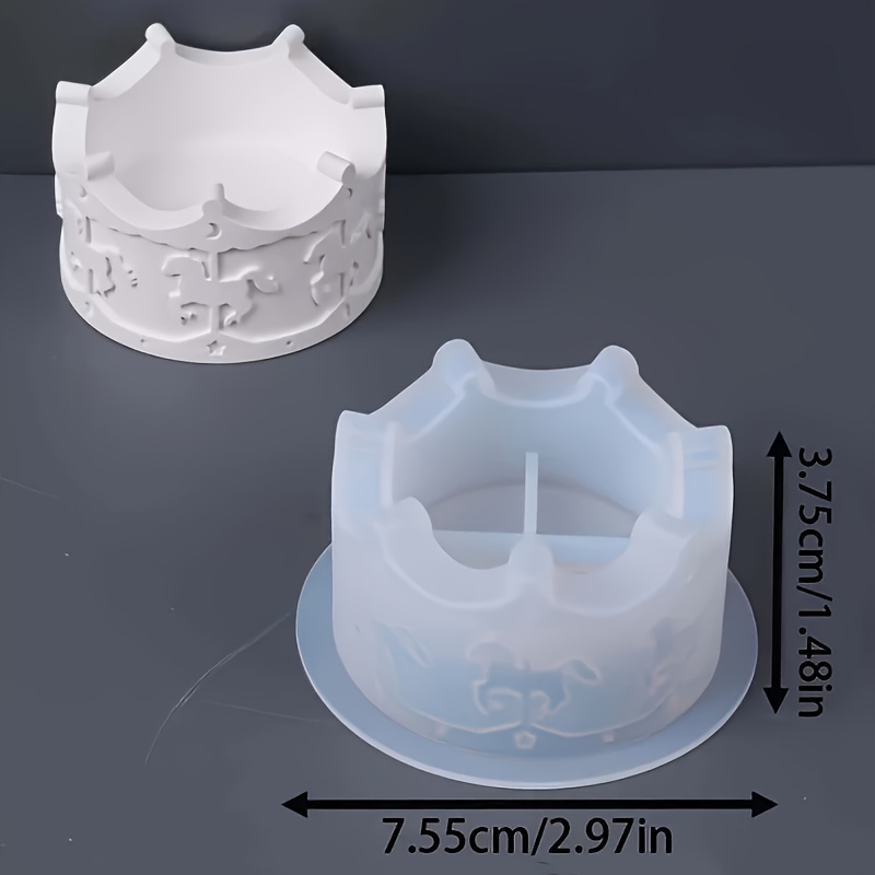 Diy Carousel Candle Holder Round Candle Jar Silicone Mold Craft Casting Mold For Diy Home Decorations, Jewelry Casting Supplie