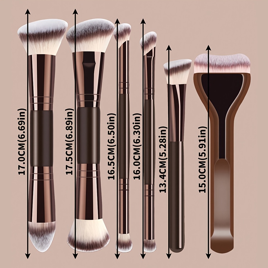 dual ended makeup brush set 6pcs foundation brush concealer brush contour brush beginner friendly   waste beauty tools Product details 1