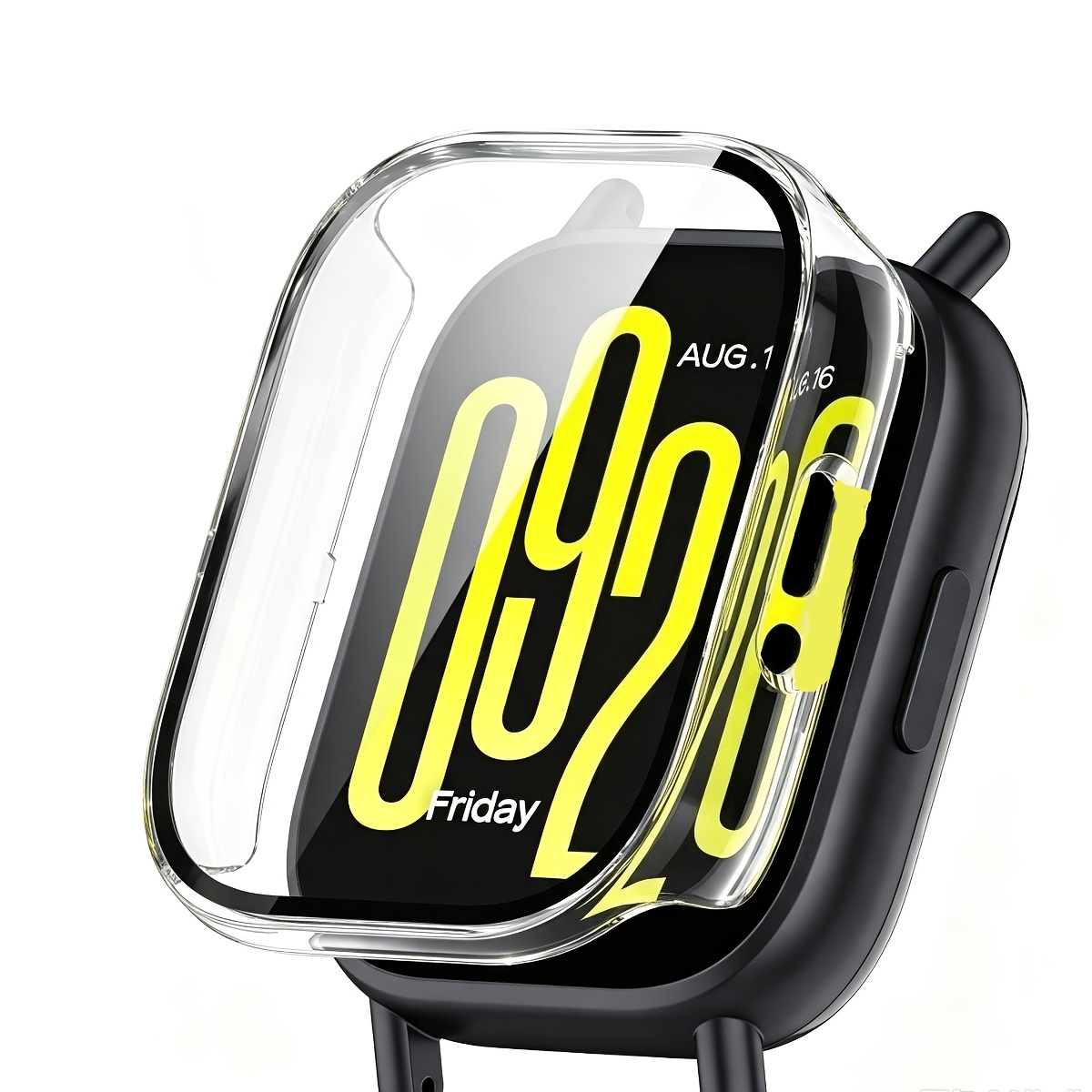 TEMU 1 Pack Case With Tempered Glass Screen Protector For Xiaomi Redmi Watch 6/5/5 Active/ Watch 5 Lite/ Watch 4 /watch 3 Active/watch 3, Full