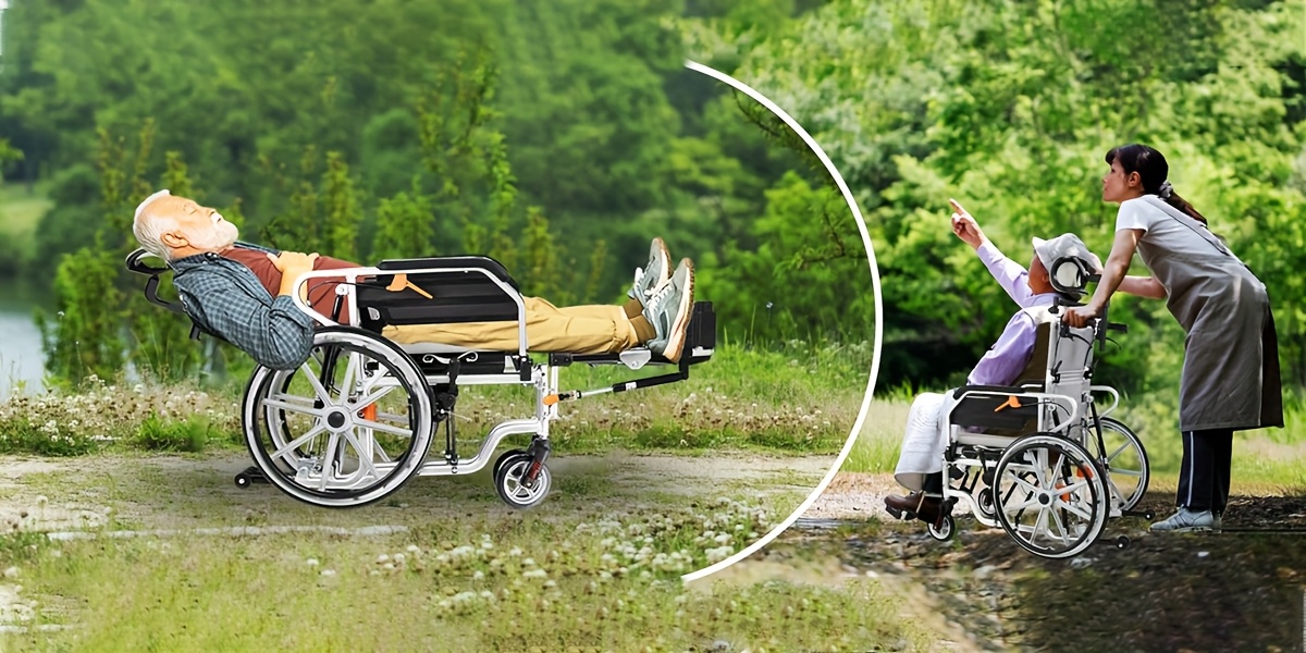 4 in 1 reclining wheelchairs waterproof shower bathroom wheelchair transport wheelchairs with elevating leg rests and potty 18 5 wide seat heavy duty recliner wheel chair for seniors adults Product details 9
