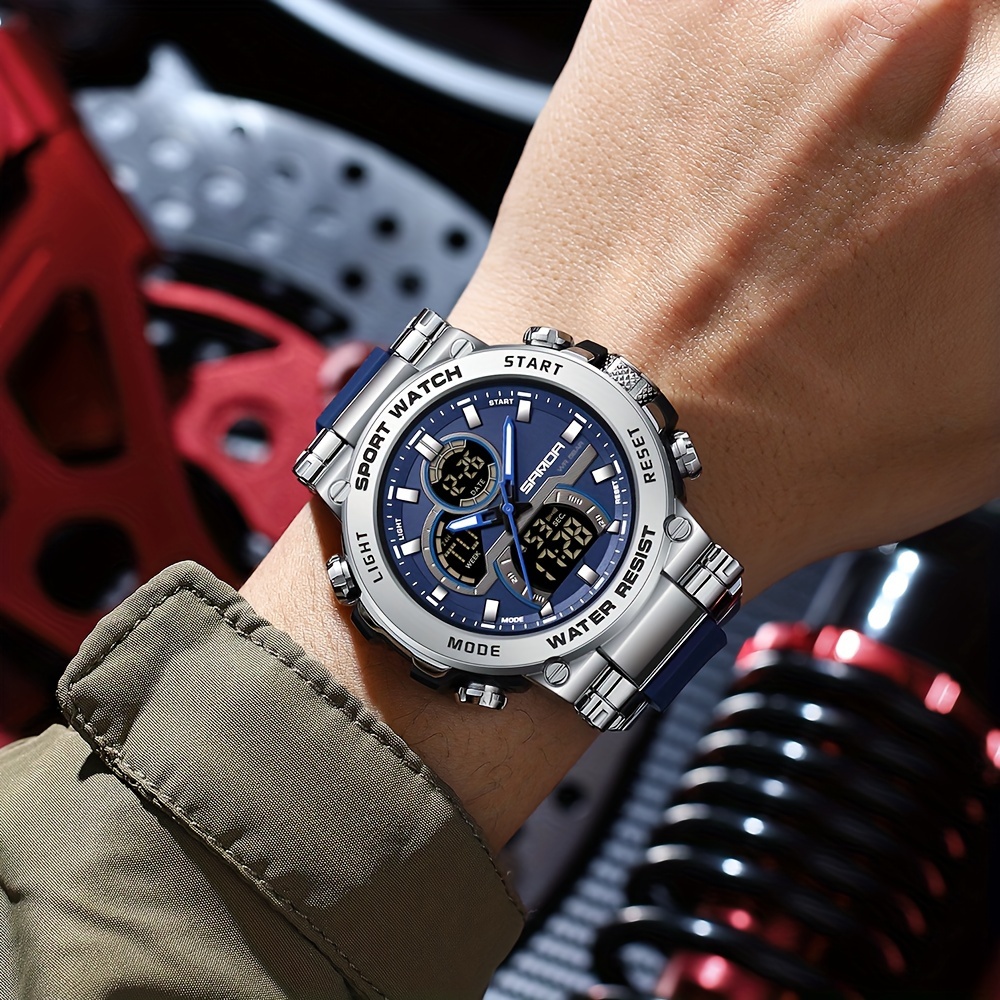 Orologio Militare Uomo, Digitale Sportivo Con Doppio Display, 50m Impermeabile, Cronometro E Sveglia, Quadrante Grande 59mm, Nero