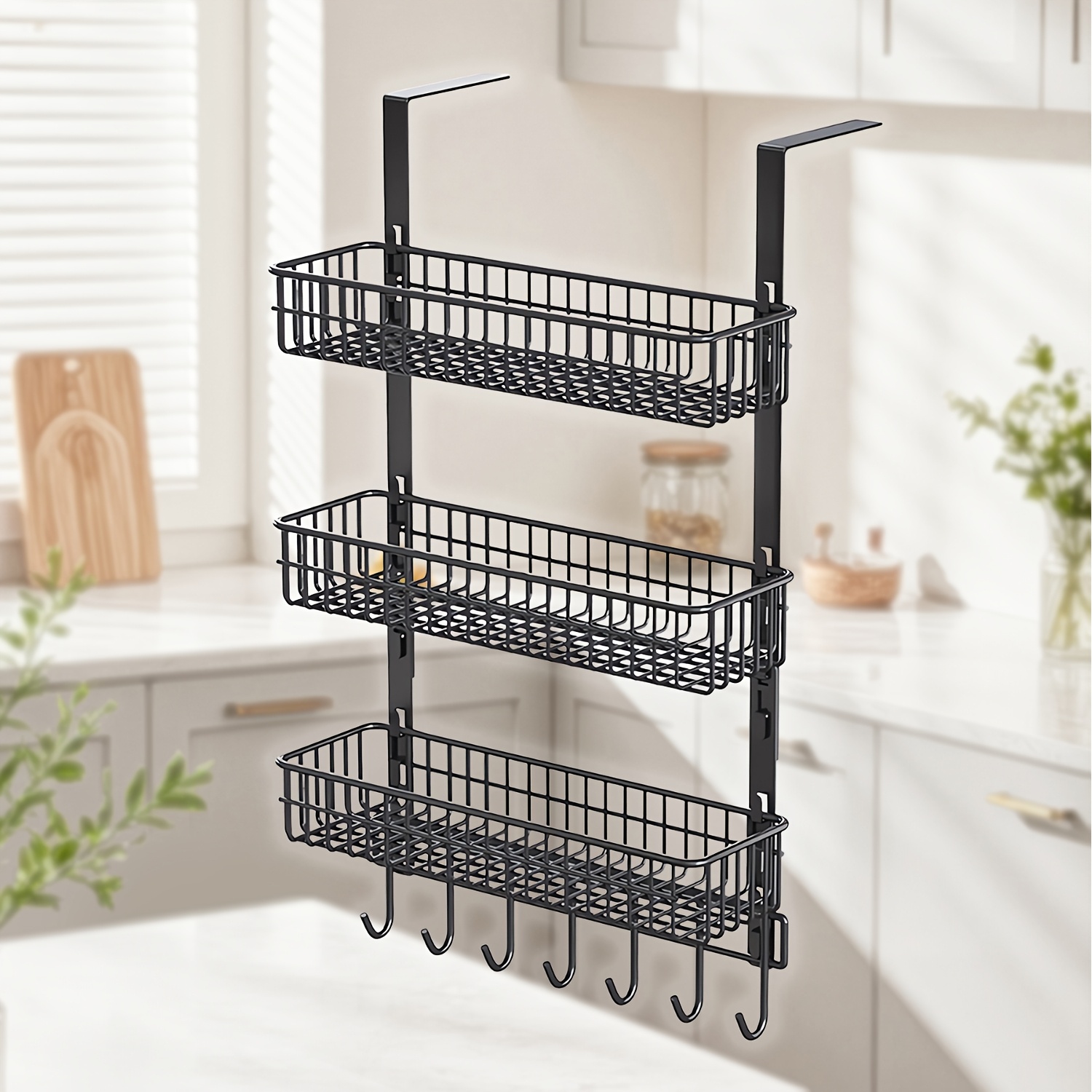 Image of No-drill Wall-mounted Kitchen Storage Rack, Narrow-profile Sink-side Spice Rack, Thickened Suction-cup Dish Rack, Practical Storage Rack