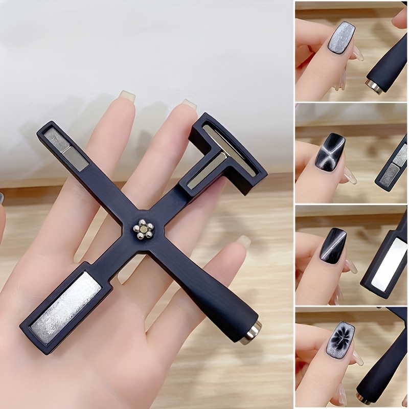 

Cross-shaped Strong Magnet, Multi-functional Cat Eye Nail Polish Glue Stone Nail Art Tool