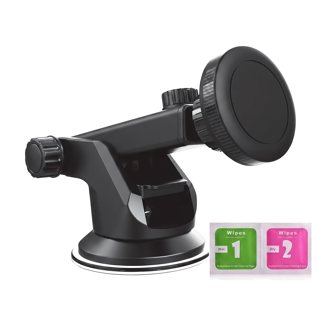 TEMU 360-degree Rotating Dashboard Magnetic Mount With A 270-degree Swivel Head, Soft Abs Car Mount, Magnetic Phone Holder - A -one Smartphone Mount,
