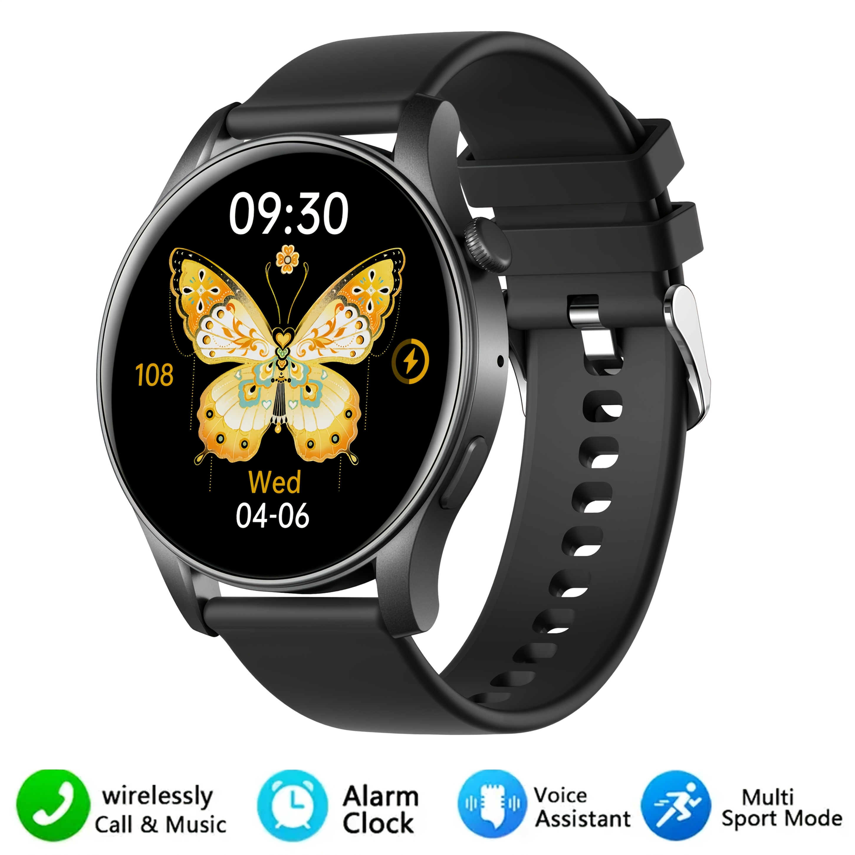 3.63 cm 360*360 HD Screen Smart Watch 280mAh Battery Outdoor Sports And Fitness Message Push Music Control Weather Display Wireless Call Unisex Smart Watch 2024 New, Workout Companion, Activity Monitor, Modern Wearable, Sleek Smartwatch, Longlasting