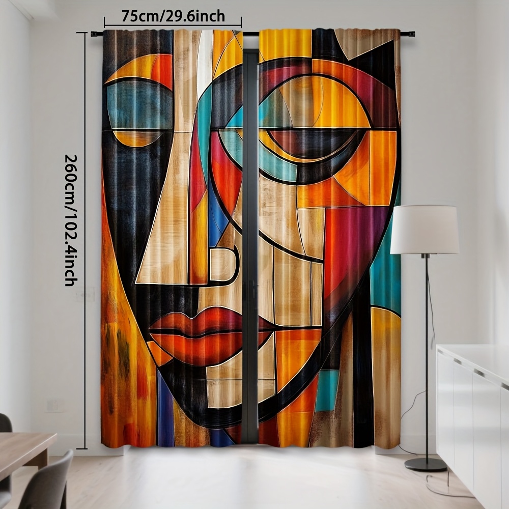 TEMU 2 pezzi, Tende con Stampa del , per , Poliestere, Filtro Luce, HD, per da Letto, Soggiorno, Ufficio, Ideali per , Decorazione per la Casa