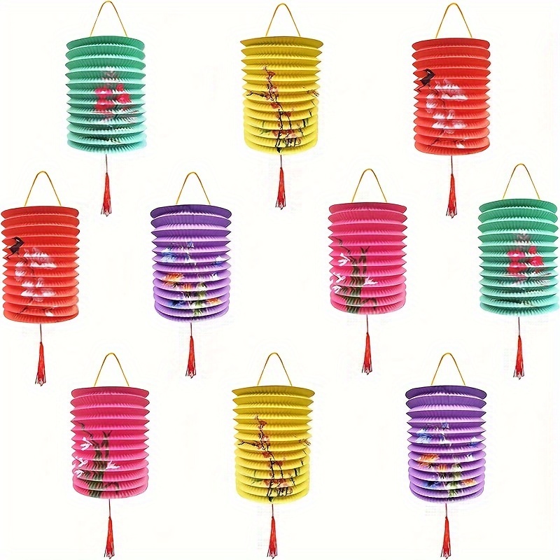 

Festive Paper Lanterns: 10 Colorful Hanging Flower Lanterns For Home, Outdoor Parties, Or Classroom Themes - Suitable For Chinese New Year And Mid-autumn Festival Decorations