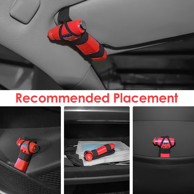 

Car Emergency Escape Hammer Safety Belt Cutter, 2-in-1 Glass Breaker Seatbelt Cutter Tool With Adjustable Strap, Durable Abs Material For Accident Survival - Red (1 Pack)