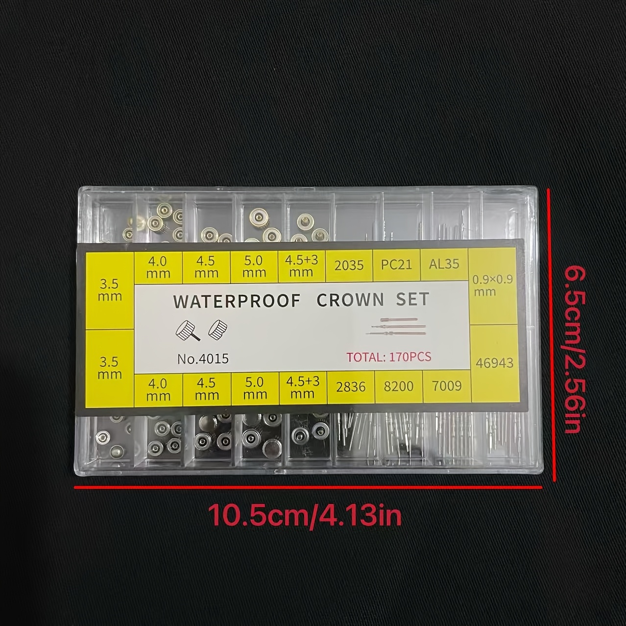 TEMU Watch Crown Waterproof Kits In Sizes 3.5/4.0/4.5/5.0mm, With 170pcs For Watch Repair And Replacement Parts
