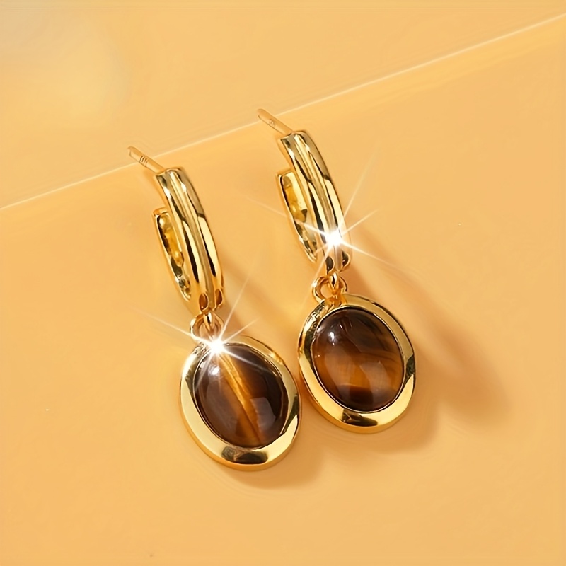 E-shop 1 Paar Elegante Böhmische Ovale Harz Anhänger Ohrringe, Geeignet für Damen Hochzeit/Jahrestag/Weihnachten/Ramadan Geschenk, Ganzjahres-Ohrringe